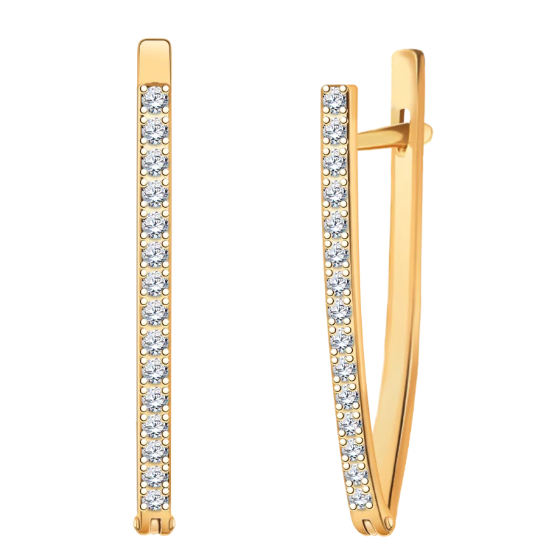 Серьги с английским замком из красного золота