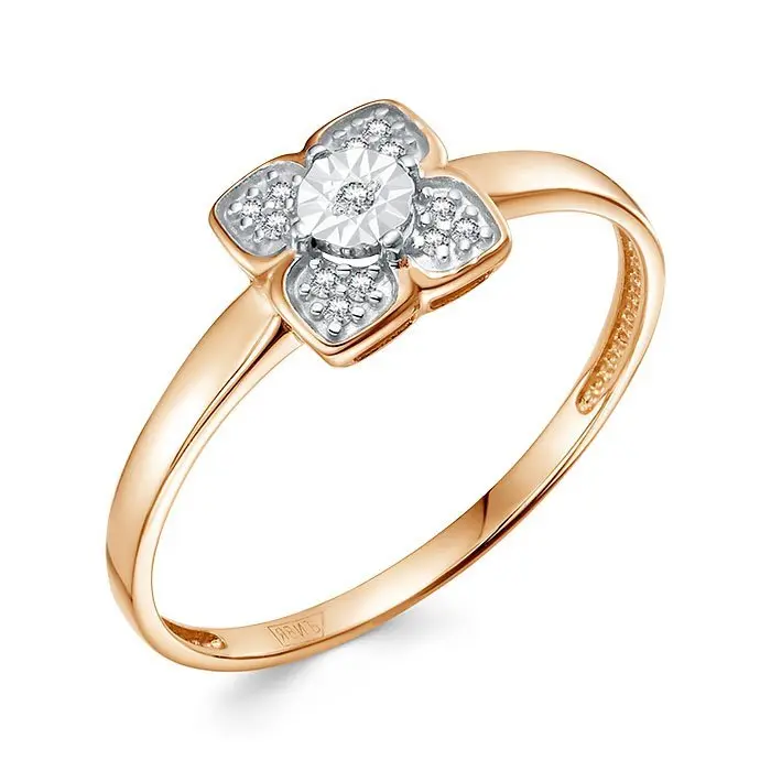 Кольцо декоративное из комбинированного золота