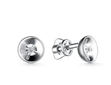 Серьги пуссеты из серебра