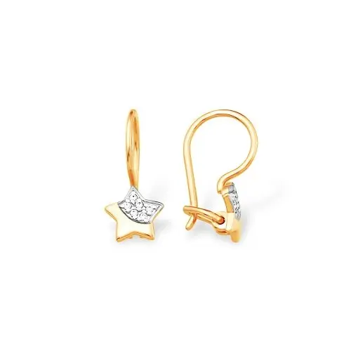 Серьги детские из красного золота