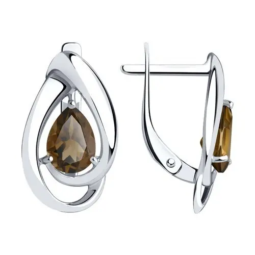 Серьги с английским замком из серебра