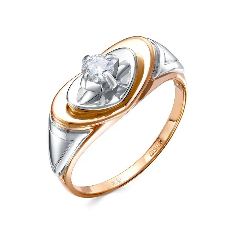 Кольцо декоративное из комбинированного золота