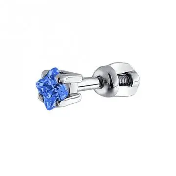 Серьги одиночные из серебра