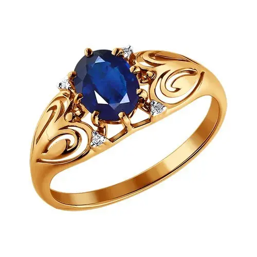 Кольцо декоративное из красного золота