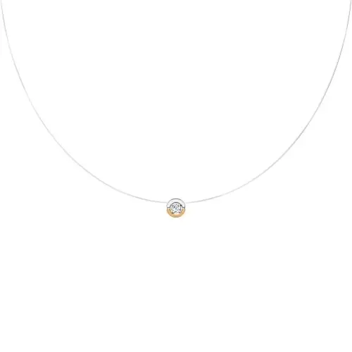 Цепь шнурок из комбинированного золота