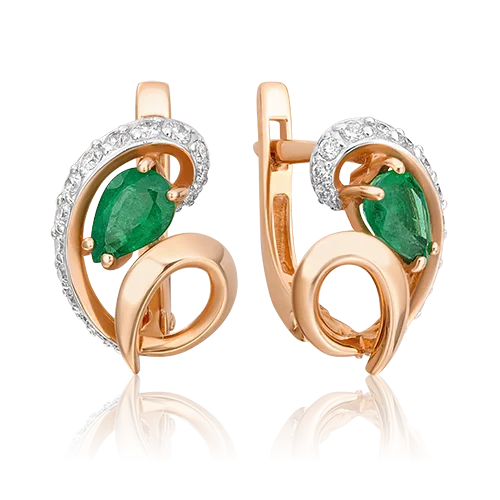 Серьги с английским замком из красного золота
