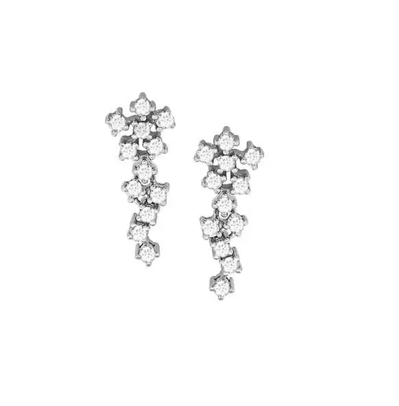 Серьги с английским замком из белого золота