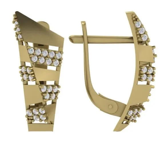 Серьги с английским замком из красного золота