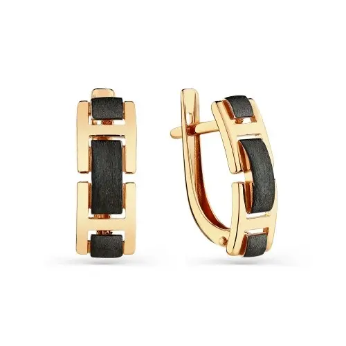 Серьги с английским замком из красного золота