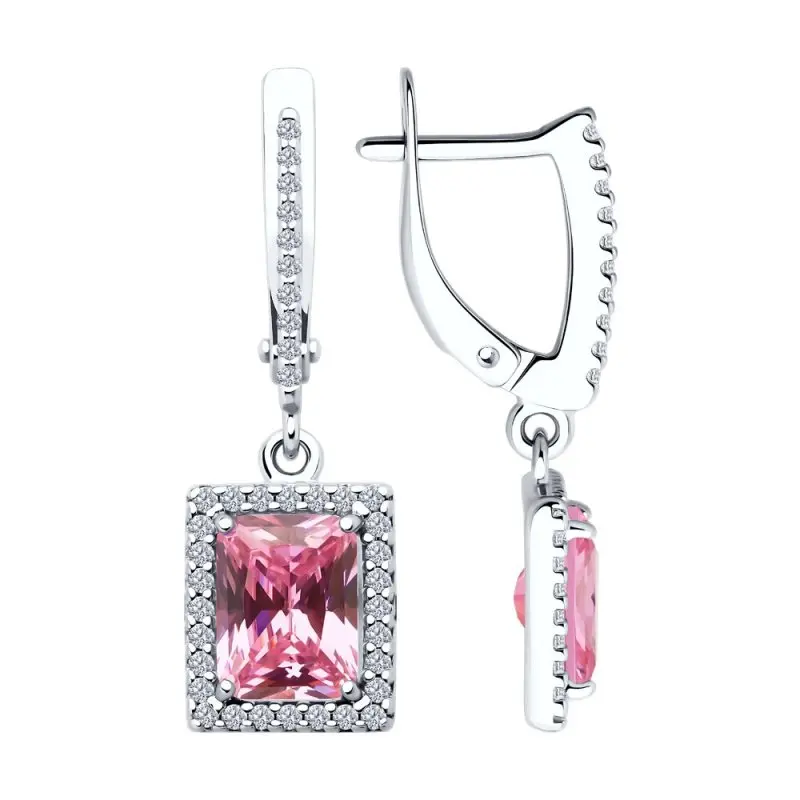 Серьги подвесные из серебра