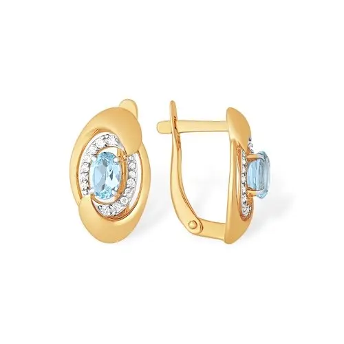 Серьги с английским замком из красного золота