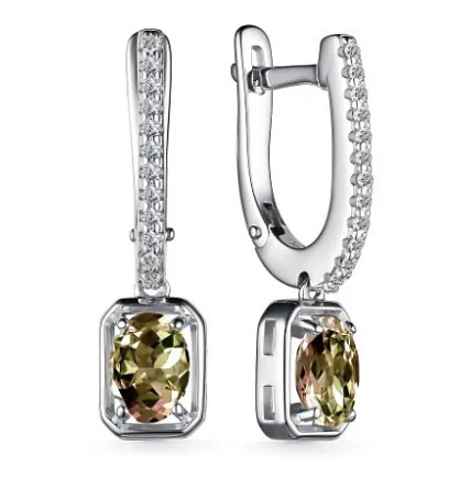 Серьги подвесные из серебра