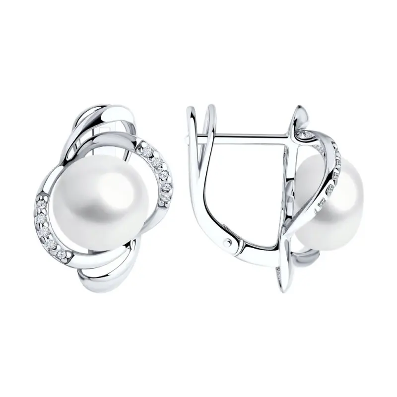 Серьги с английским замком из серебра