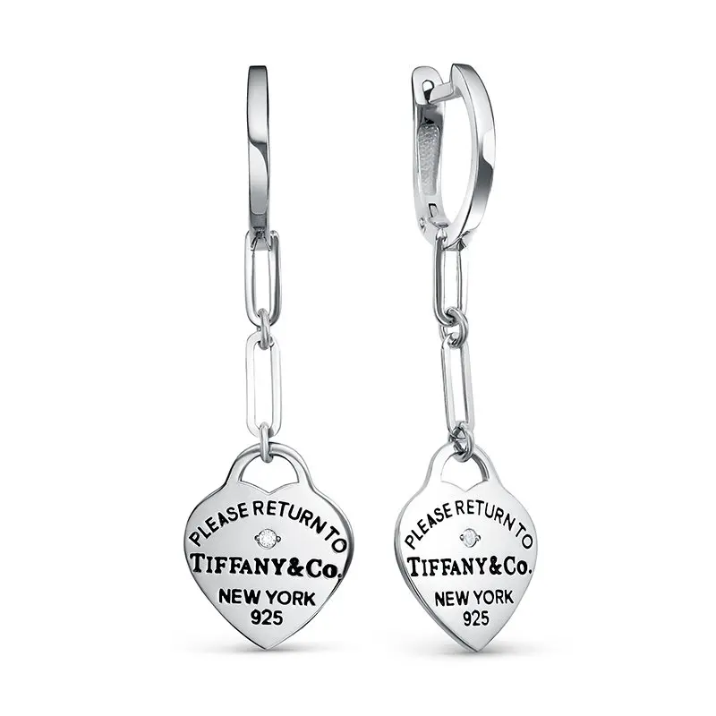 Серьги подвесные из серебра