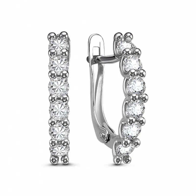 Серьги с английским замком из серебра