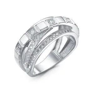 Кольцо декоративное из серебра вид 1