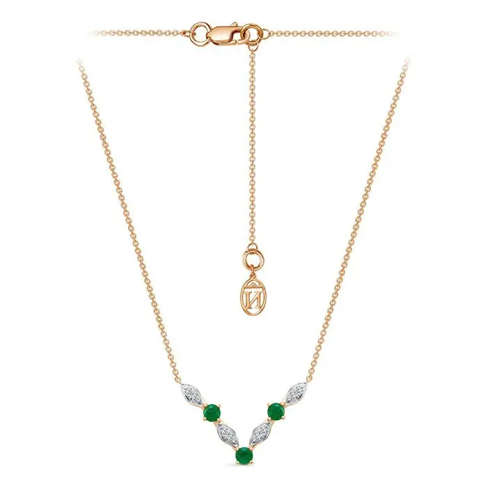 Цепь колье из комбинированного золота