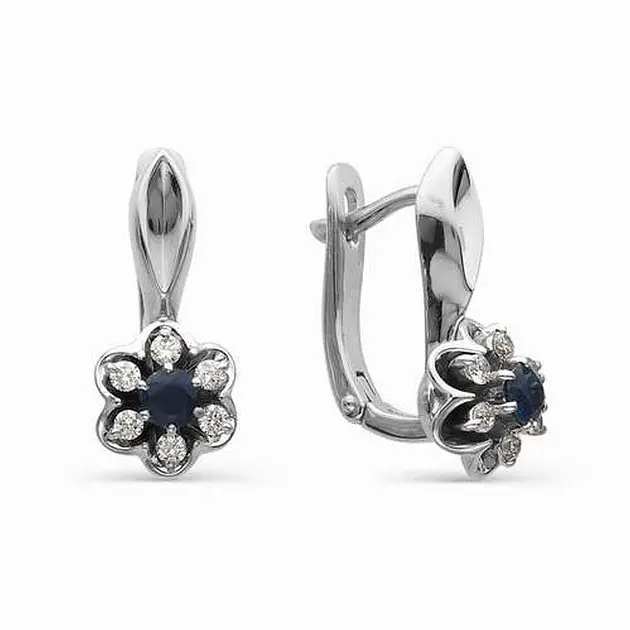 Серьги с английским замком из белого золота