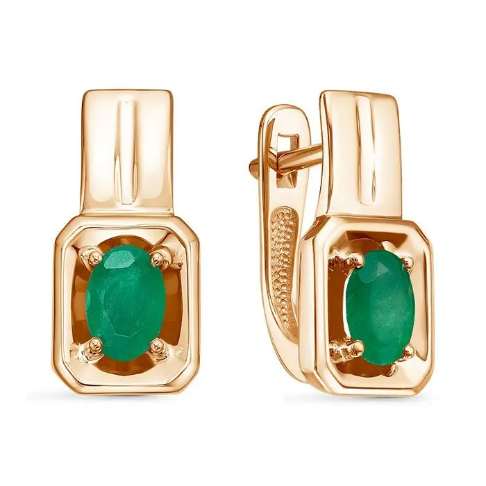 Серьги с английским замком из комбинированного золота