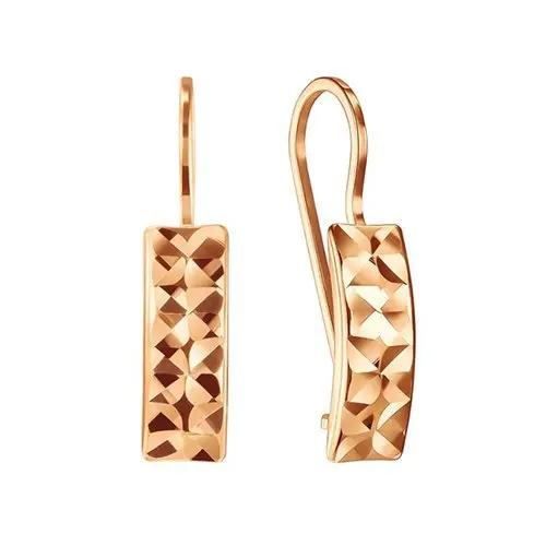 Серьги петельки из красного золота