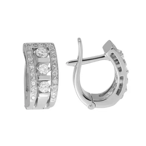 Серьги с английским замком из белого золота