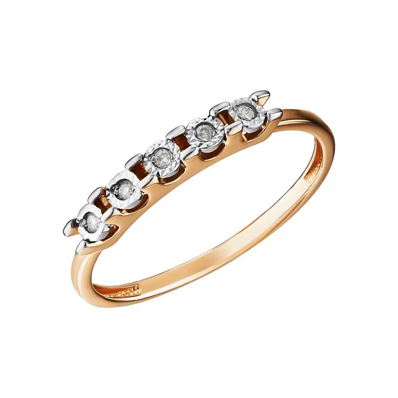 Кольцо декоративное из комбинированного золота