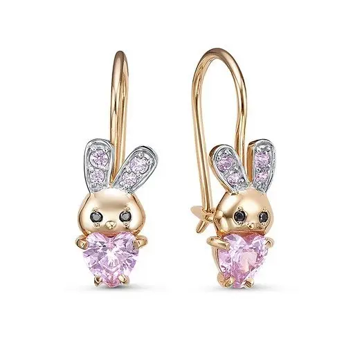 Серьги детские из комбинированного золота