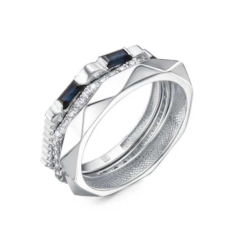 Кольцо декоративное из белого золота