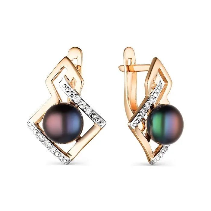 Серьги с английским замком из красного золота