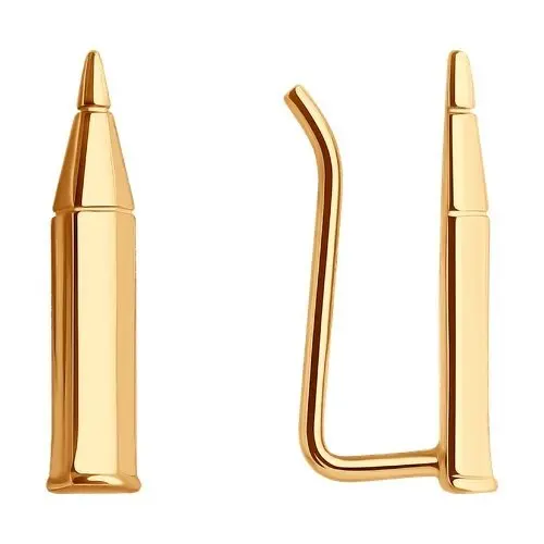 Серьги зажимы из красного золота