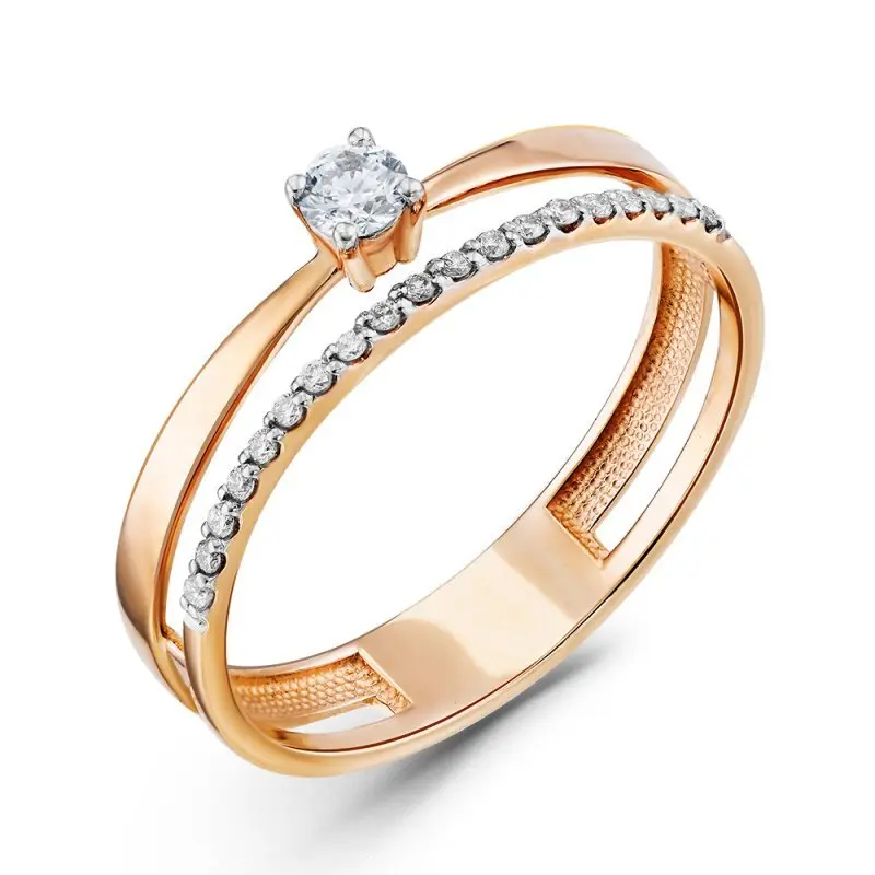 Кольцо декоративное из комбинированного золота