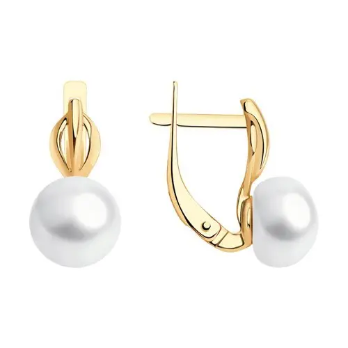 Серьги с английским замком из красного золота