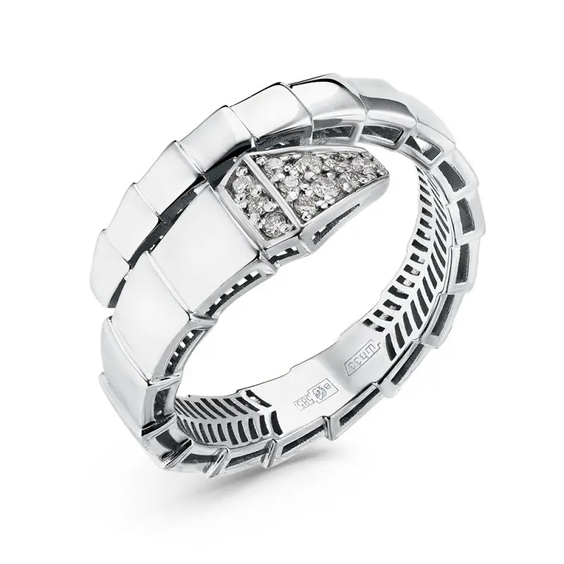 Кольцо декоративное из белого золота