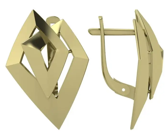 Серьги с английским замком из красного золота