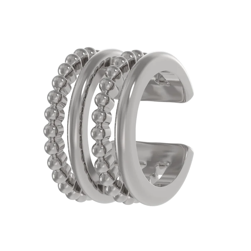 Серьги каффы из серебра