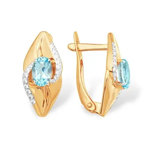 Серьги с английским замком из красного золота