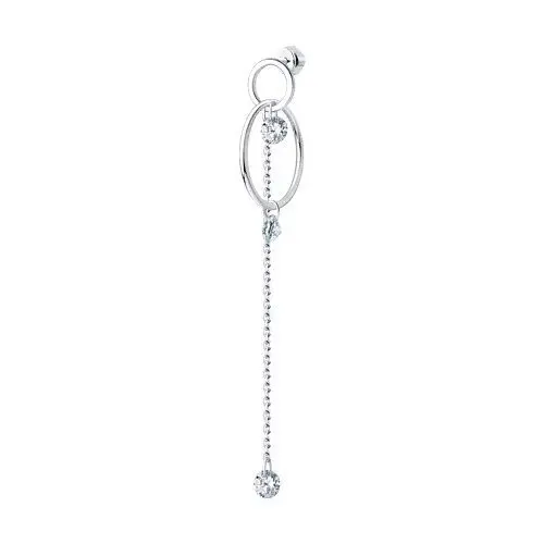 Серьги одиночные из серебра вид 1