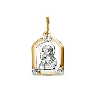 Подвеска икона из комбинированного золота
