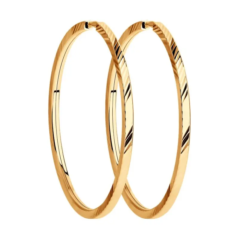 Серьги конго из красного золота