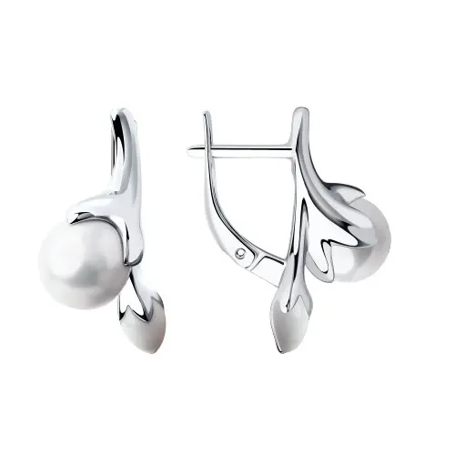 Серьги с английским замком из серебра вид 1