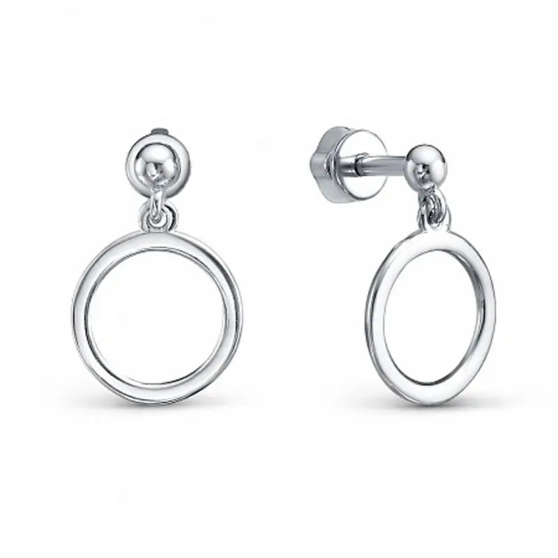 Серьги подвесные из серебра