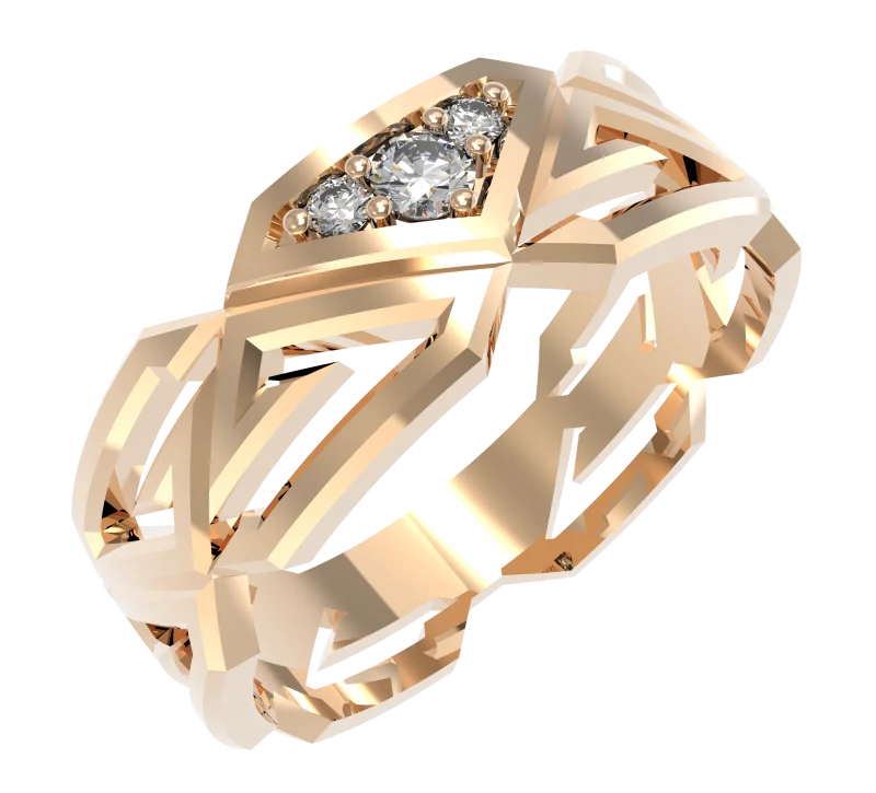 Кольцо обручальное из красного золота