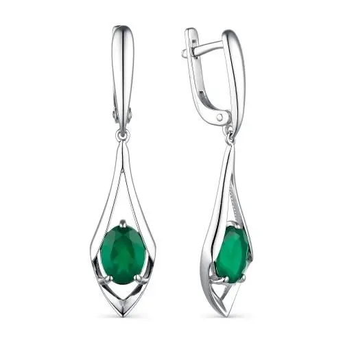 Серьги подвесные из серебра