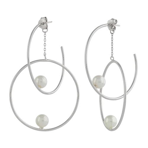 Серьги подвесные из серебра