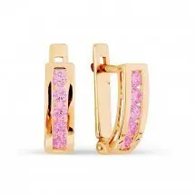 Серьги с английским замком из красного золота