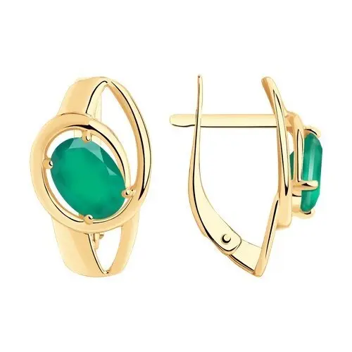 Серьги с английским замком из красного золота