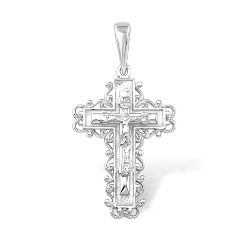 Подвеска крест из серебра
