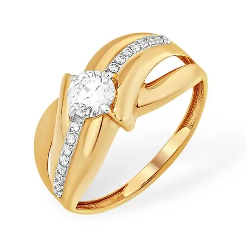 Кольцо декоративное из красного золота вид 1