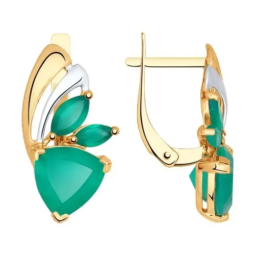 Серьги с английским замком из комбинированного золота