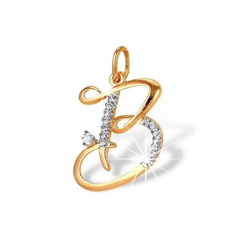 Подвеска буква из красного золота